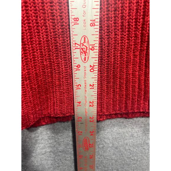 VTG Free People Cardigan Sweater Full Zip Sleeve Zipper Pocket Red Womens Size M - Picture 8 of 9